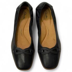 CLARKS Lyrical Rhyme Black Leather Ballet Flat, New Without Box! Size 9